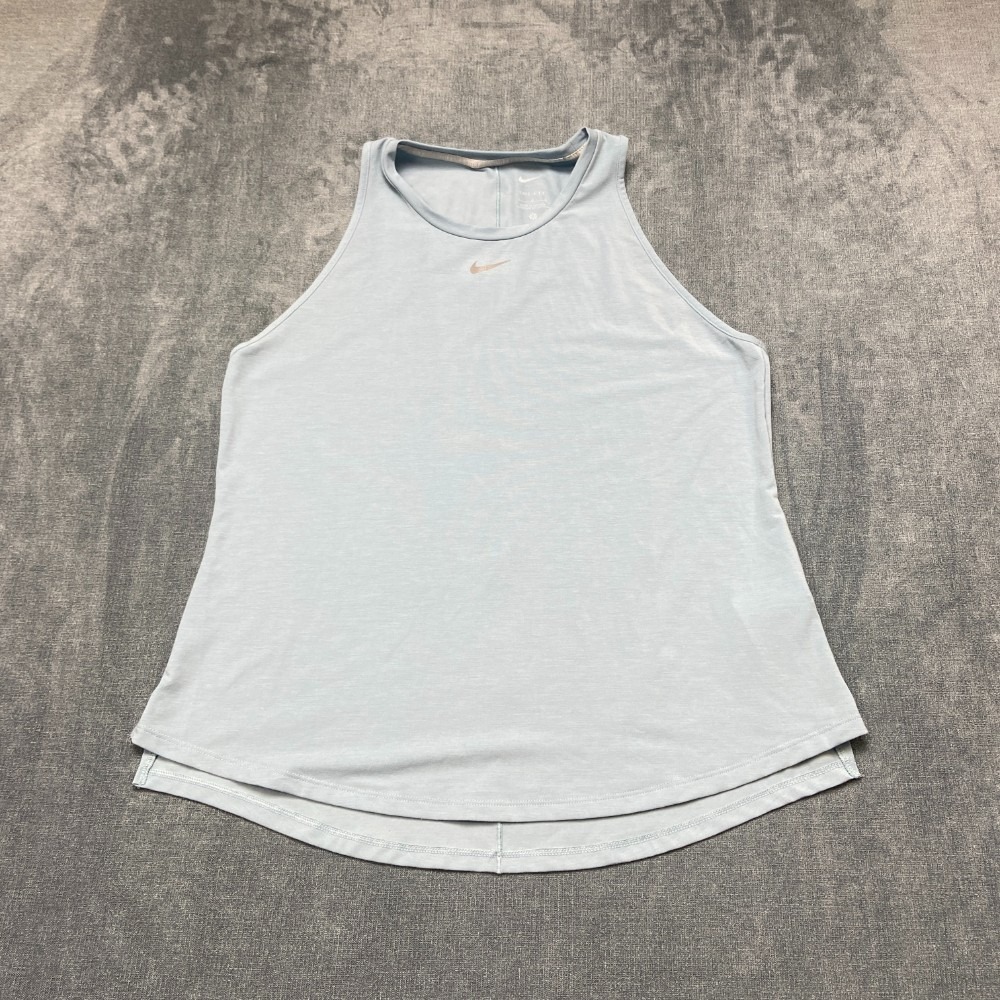 Nike Dri-Fit Running Tank Top Womens Large Blue Stretch Sweat Wicking Athletic